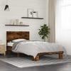 Bed Frame with Headboard Smoked Oak 80 x 200 cm