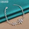 925 Sterling Silver Purple AAA Zircon Flower Bracelet