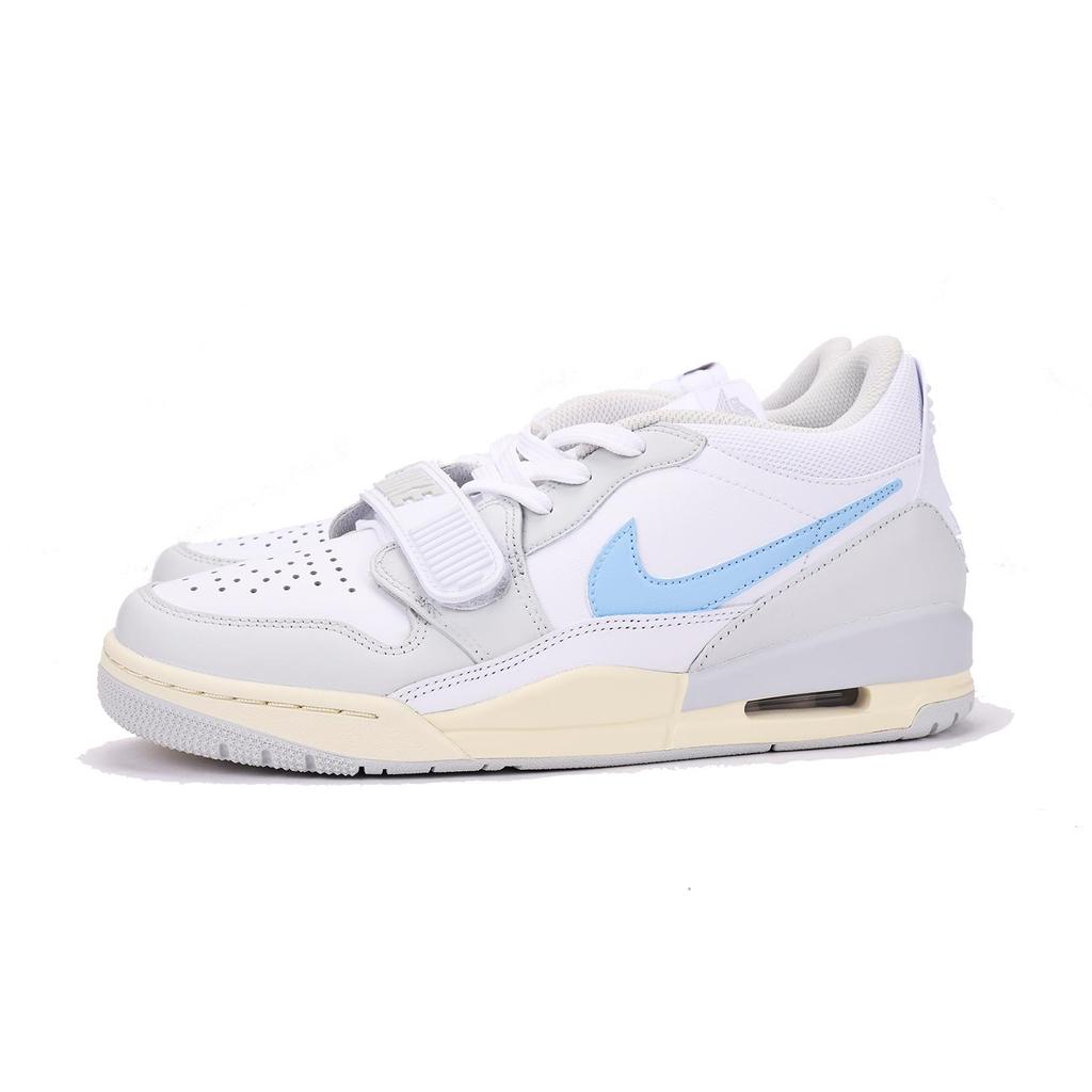 Jordan Legacy 312 Chestnut Synthetic Leather Slip Resistant Low top Vintage Basketball Shoes Men's Gray Blue HJ9199-111(Team59-)