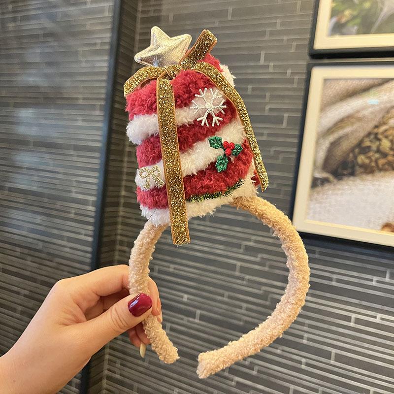 Праздничный бант и шляпа 2025 года, аксессуары для волос для женщин и девочек: Рождественская повязка на голову и заколка для волос