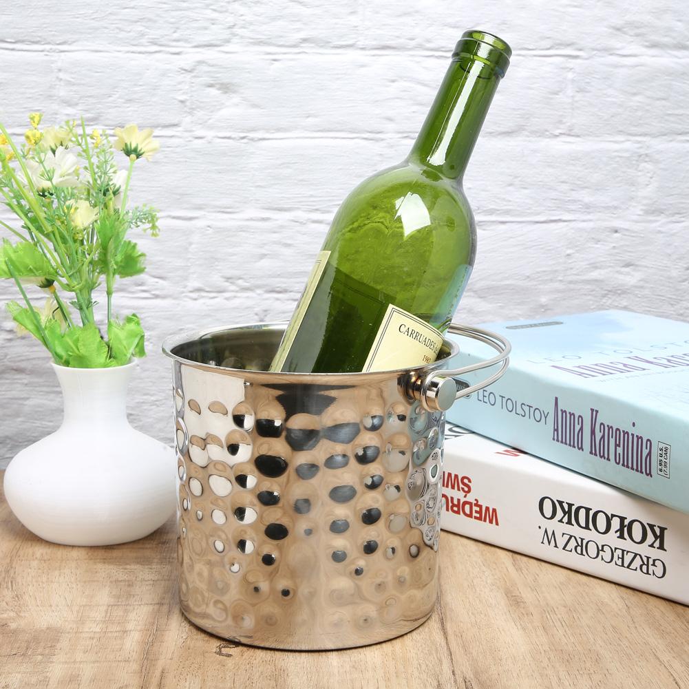 Контейнер для льда из нержавеющей стали 1 л, портативное ведро для шампанского с фильтром, принадлежности для домашнего бара