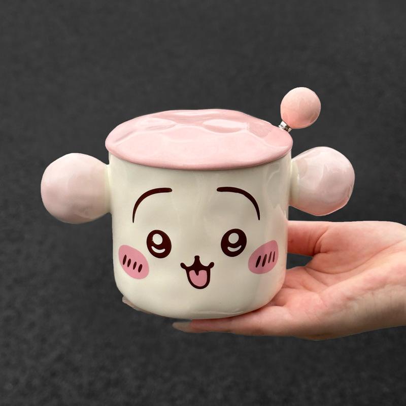 Girls' Heart Cup with High Appearance and Cute Ceramic Mug with Lid Birthday Gift for Girls Practical Gift Box for Best Friend