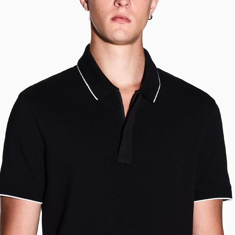 Armani Exchange Мужская рубашка-поло SS26 приталенного кроя на пуговицах с коротким рукавом из хлопка Поло XM001285-AF10366-UC001