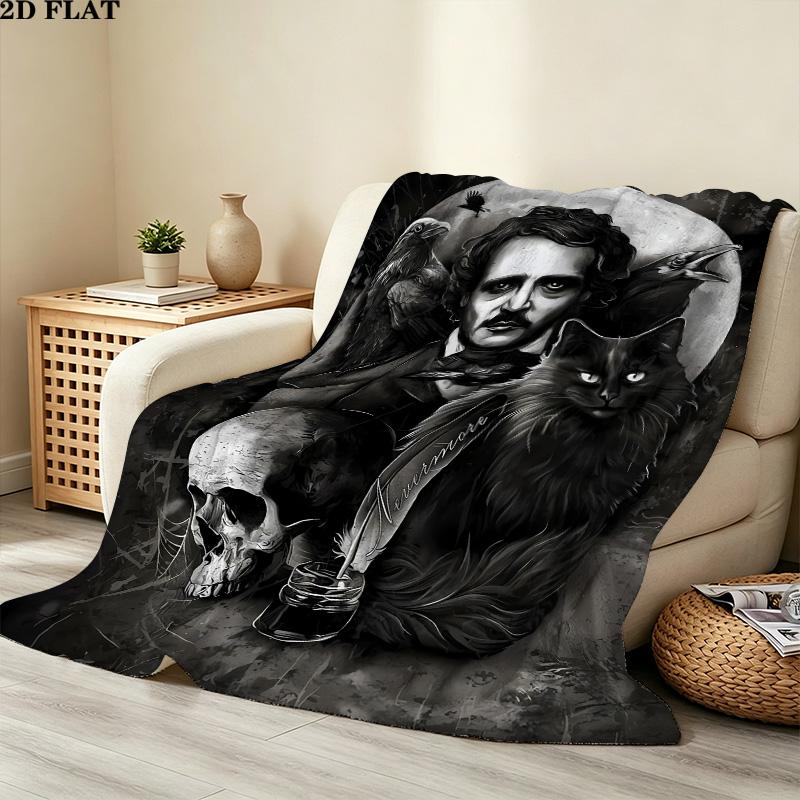1PC Edward Scissorhands Patterned Flannel Blanket Suitable For All Seasons For Home Decor Warmth And Comfort Gifts Holiday Present