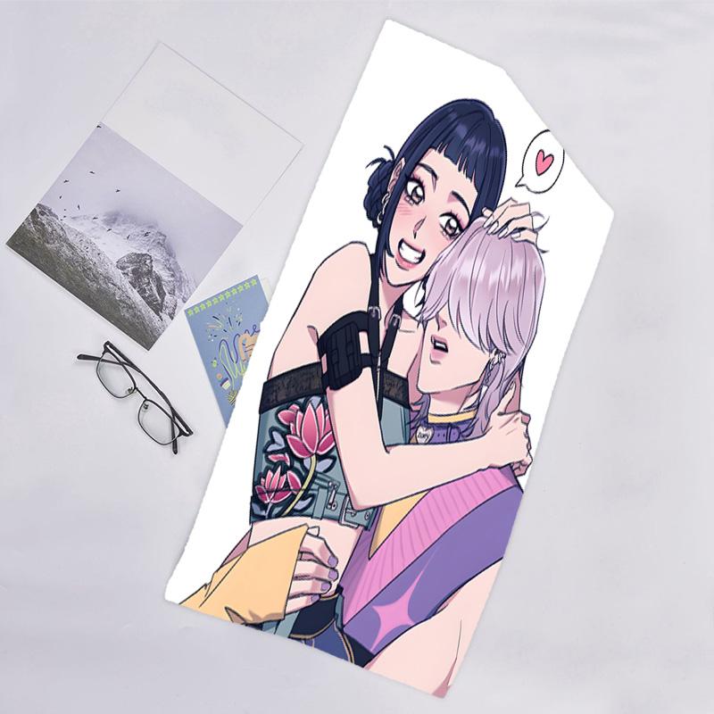 1pc KPop Demon Hunters ZOEY6 Beach Towel, Beach and Seaside Swimming Pool Equipment, Fashion Pattern, Rectangular, Travel Essentials