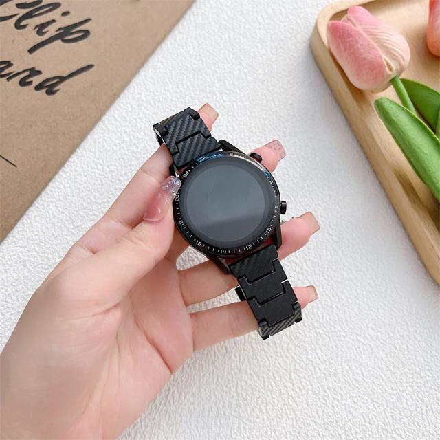 Ремешок из углеродного волокна для Samsung Galaxy 5/4/classic 46 мм/Active 2 40/44 мм Gear S3 20 мм/22 мм браслет Huawei watch GT/2e/3/Pro