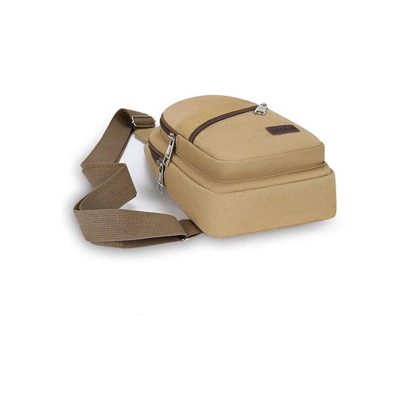 Rilibegan Men's Minimalist Canvas Chest Bag European and American Retro One Shoulder Crossbody Bag