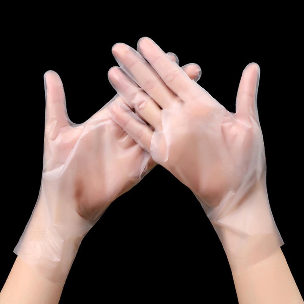 100PCS Disposable TPE Gloves Thicken Transparent Food Grade for Kitchen Baking Cooking CleaningM