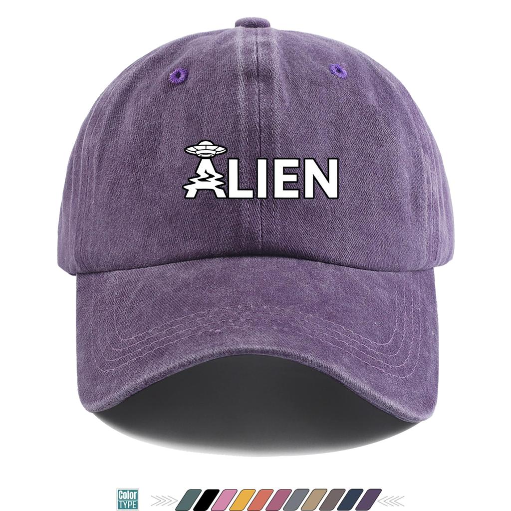 pc Alien Alien Creature Letter Print Baseball Cap Trucker Hat Comfortable Breathable Fashionable Beautiful Cartoon Game Blac