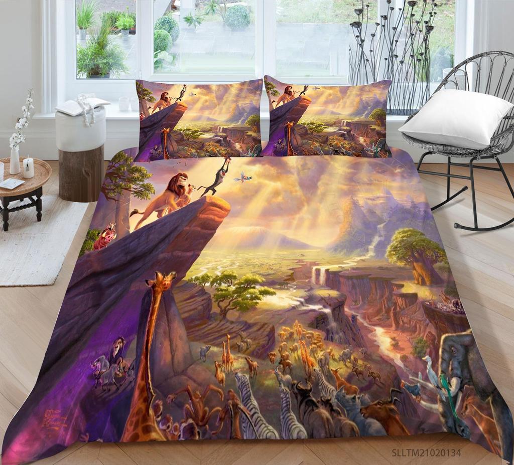 Unicorn Bedding Single Double Bed Full-size Cartoon Unicorn Printed Pillowcase and Quilt Cover 2 or 3 Home Decoration for Girls and Children's Room