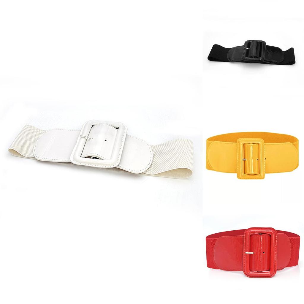 Stylish Red Elastic Waist Belt For Puffer Jackets And Coats With Chic Wide Design
