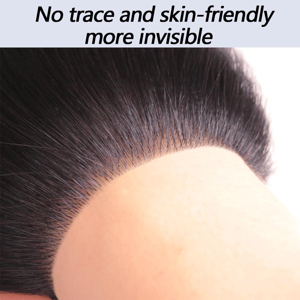 Men's Forehead Frontal Hair Piece M Loop Front Hairline With Tapes for Men Hair Replacement System