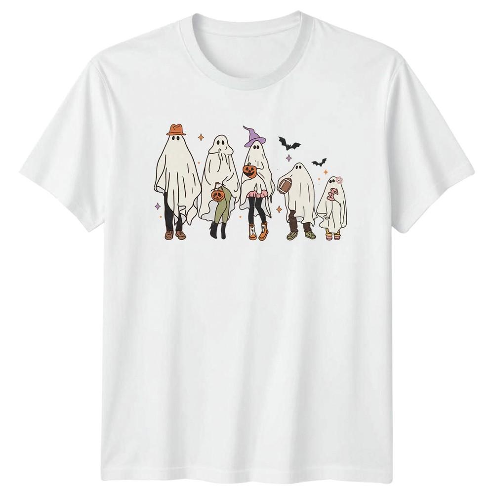 Retro Ghost Family Halloween TShirt Spooky Season Gift For Him And Her