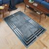 Современный геометрический ковер с синим и черным узором, моющийся нескользящий ковер для гостиной, мягкий коврик, коврик для беговой дорожки