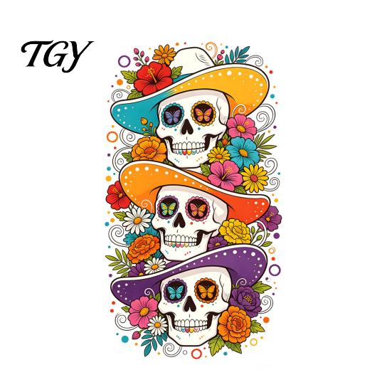 Durable Glass Stickers for Autumn Skeleton Undead Static Sticker, Waterproof PVC Decorative Decals, Indoor And Outdoor Festive Decor