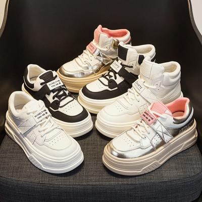 Кожаные женские туфли белого цвета, повседневные кроссовки Muffin на толстой подошве, обувь Bread