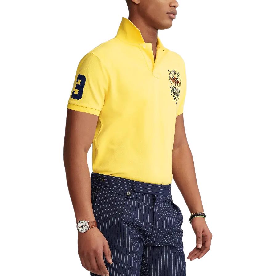 Polo Ralph Lauren Logo Вышитые вертикальные пуговицы Slim Fit Короткий рукав Поло Рубашки мужские Поло Желтый MNPOKNI1N820590-730