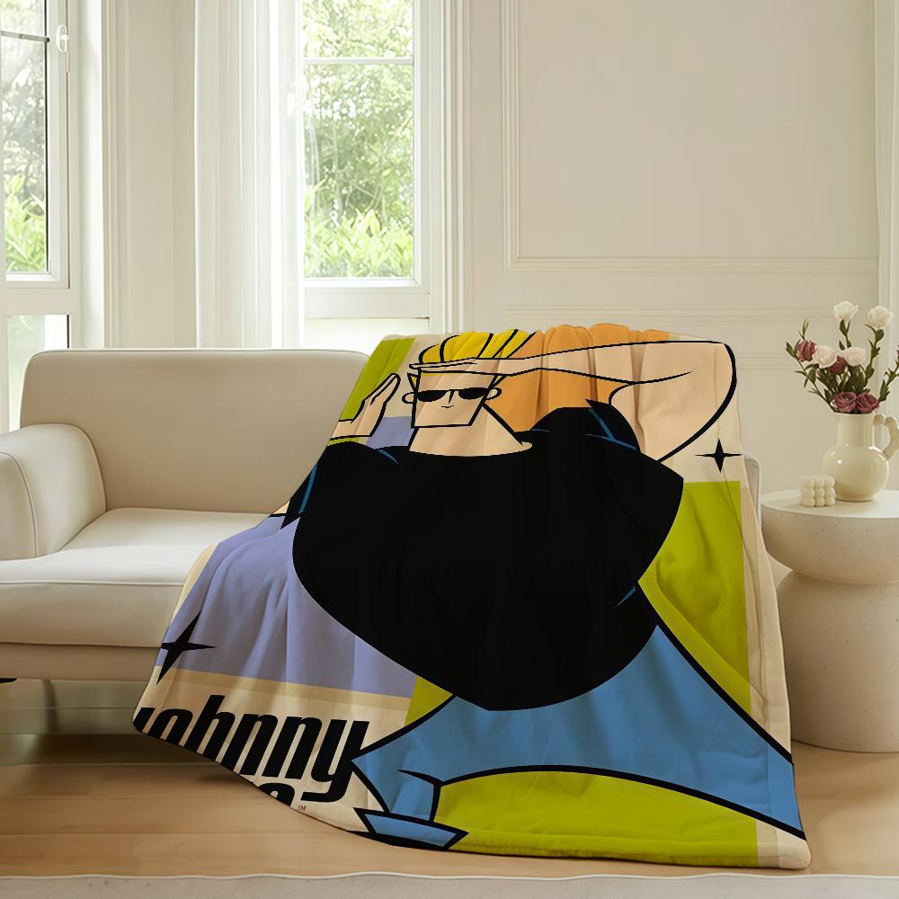 Cartoon J Johnny B Bravo Blanket For Sofa Office Bed Plane Travel Sleep Read Relax Camping Soft And Warm