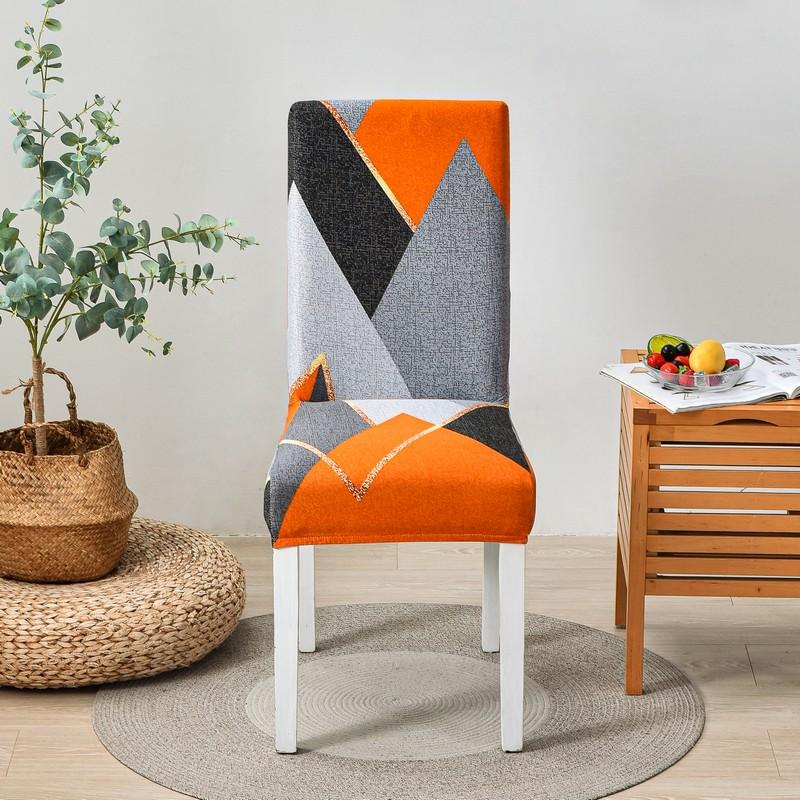Geometric Elastic Dining Chair Cover Universal Slipcovers Chair Case Stretch Seat Cover For Wedding El Banquet Living Room