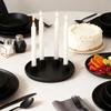 Ceramics Advent Candle Holder Matte Black White Taper Candle Tray 4 Candlestick Seats Dining