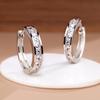 925 Silver Needle Piercing Zircon Circle Hoop Earring for Women Girls Jewelry Gift EH1005