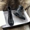 Новые корейские стильные плоские черные универсальные мотоциклетные ботинки на шнуровке для осени и зимы женские тонкие ботинки короткие ботинки
