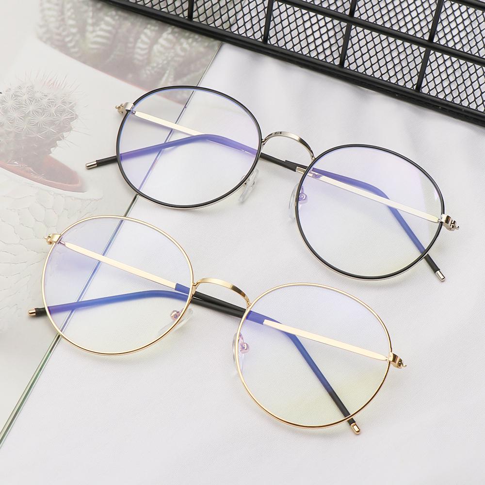 Fashion Classic Metal Anti -Blue Light Glasses Women Men Vintage Round Frame Computer Game Goggles Blue Ray Blocking Eyeglasses