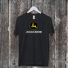 Футболка с логотипом John Deere для транспортировки, удобная, из плотного хлопка, черная, размер 2XL