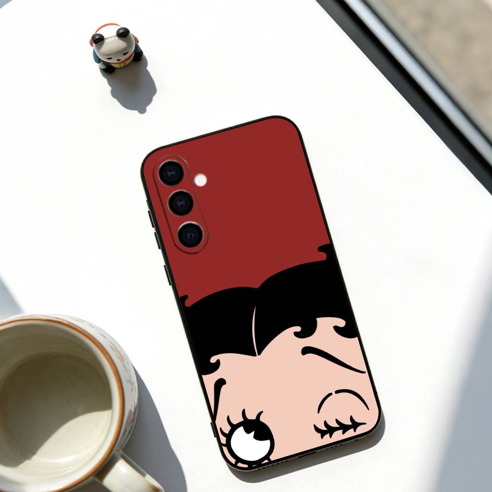 Мультяшный чехол для телефона Betty Boop, мягкий, черный, для Samsung Galaxy A73, A72, A71, A70, A53, A52, A51