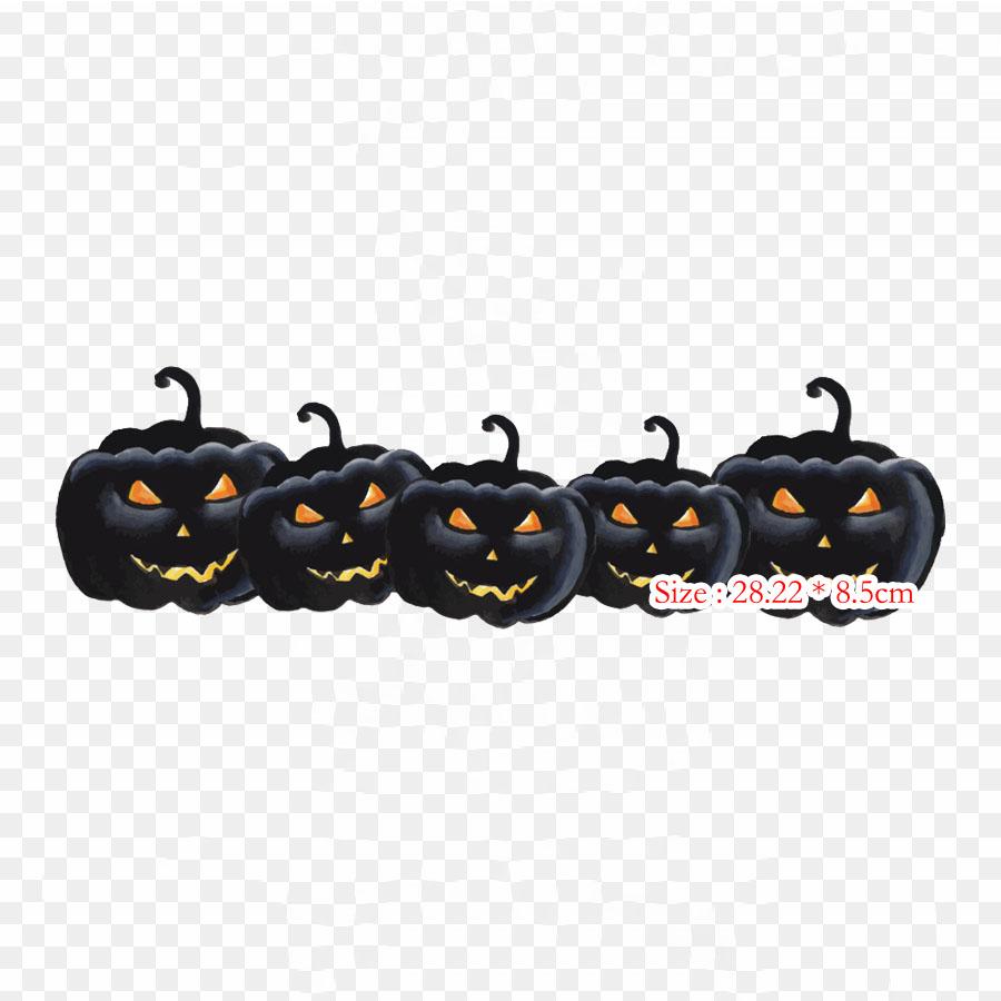 Black Pumpkin Pumpkin Jack O' Lantern Iron On Heat Transfer Printing Vinyl Patches Sticker for Clothes DIY Appliques Washable Patches