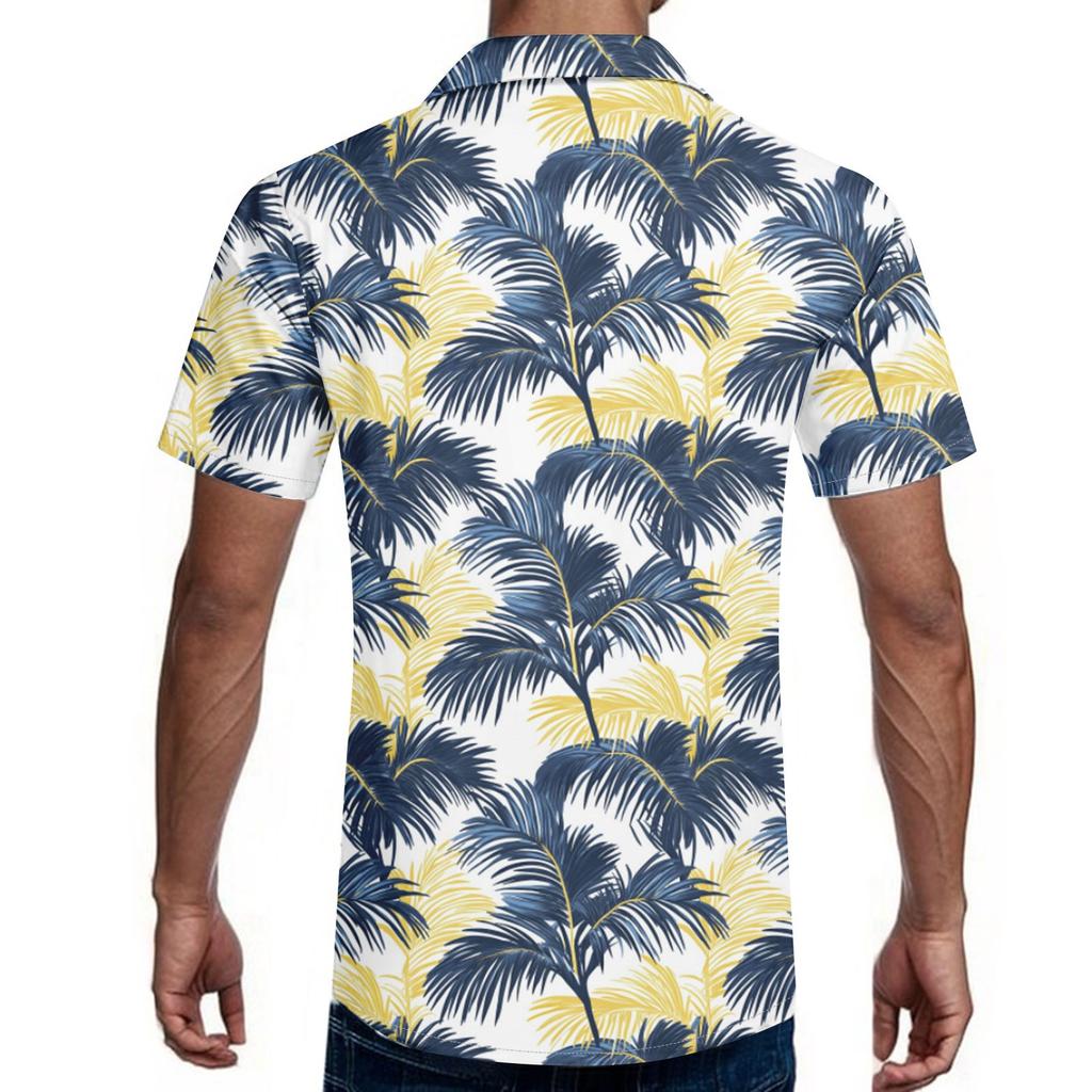 Мужская повседневная свободная рубашка с короткими рукавами, модная рубашка с принтом, топ