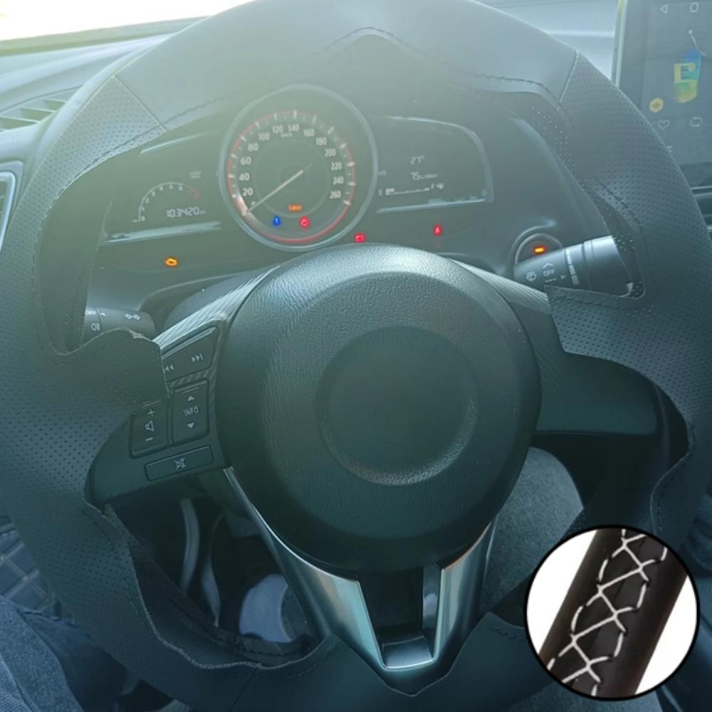 Hand-stitched Black Wear Resistant Steering Wheel Cover Artificial leather For New Mazda 3 CX-3 2016 CX-5 CX5 Atenza 2014