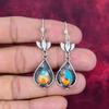 Orange Spiny Copper Turquoise Earrings, 925 Solid Sterling Silver Gemstone Jewelry, Handmade Earrings, For Thanksgiving