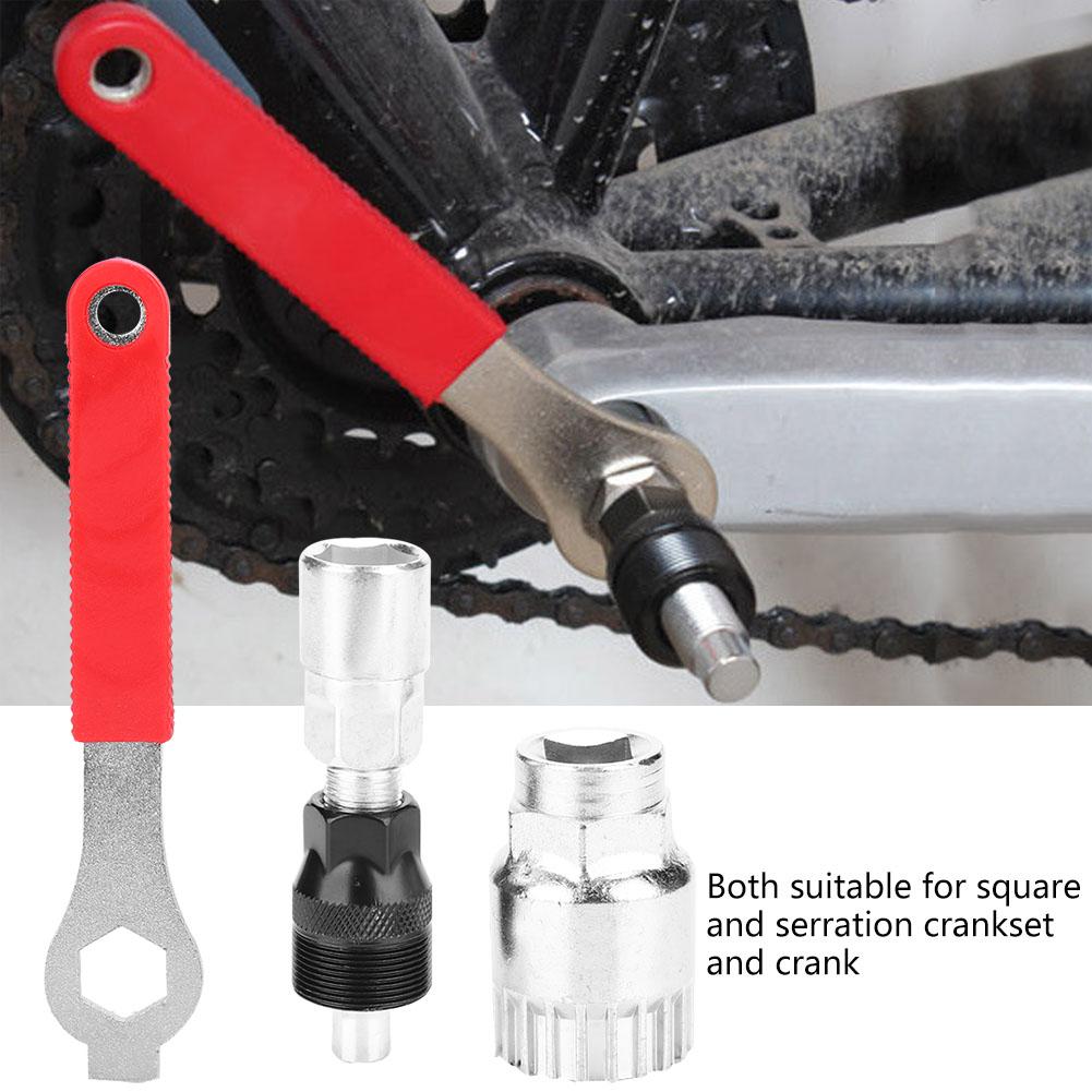 Crank Extractor Bottom Bracket Remover Steel Crankset Repair Tool Set for Bicycle Bike