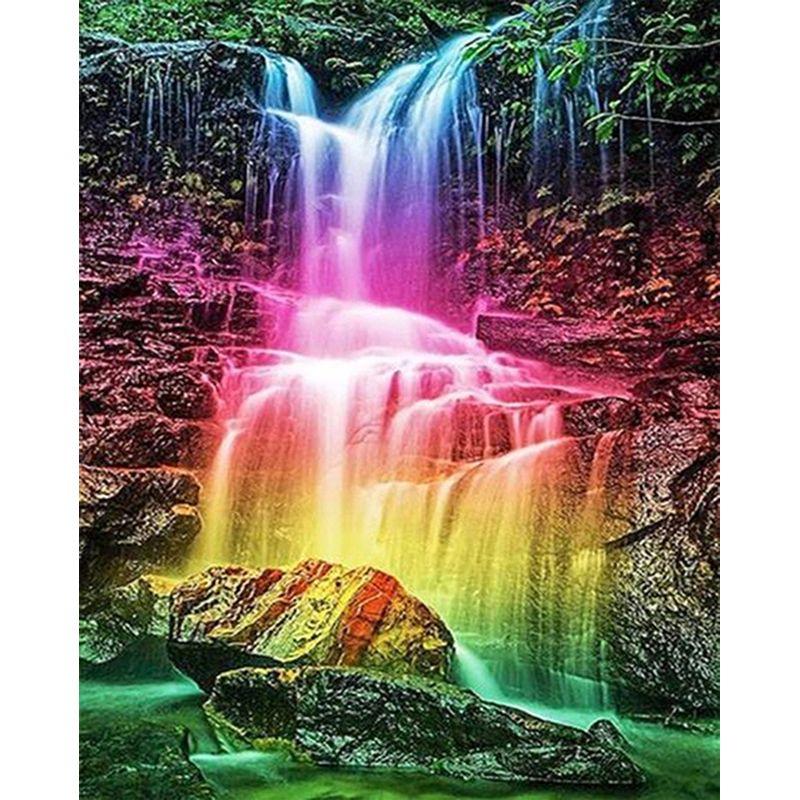 Diamond Embroidery Waterfall Landscape Picture Of Rhinestone 5D Diamond Painting Mosaic Needlework Handmade Gift