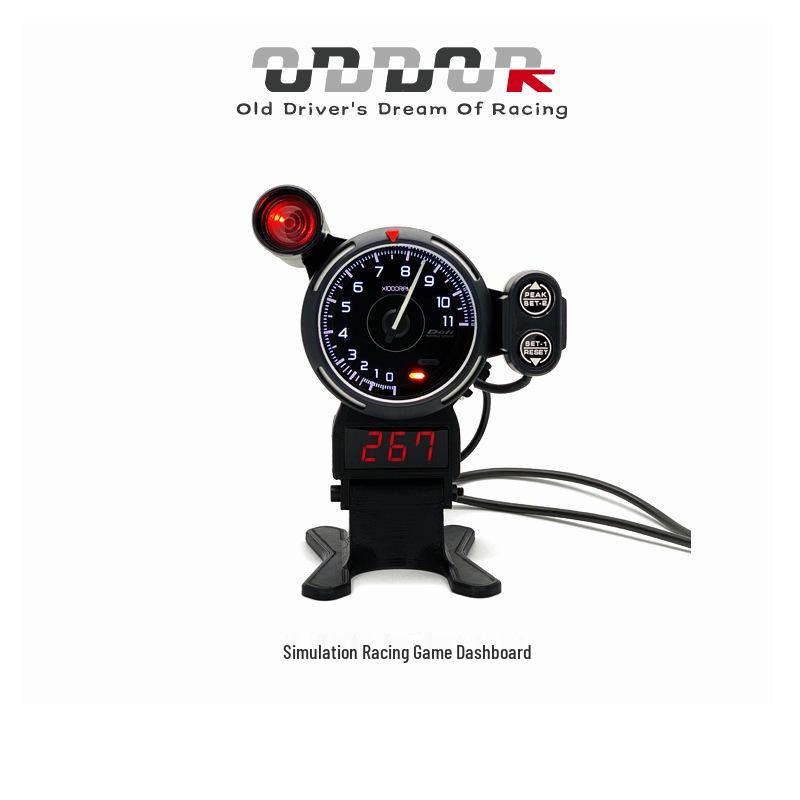 Experienced Driver Racing Simulator Dashboard Tachometer