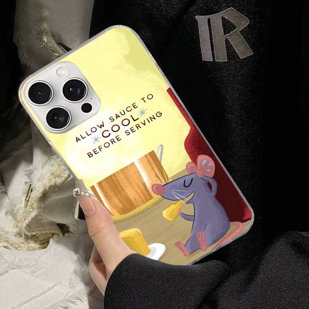 Чехол для телефона Реми Рататуй Для IPhone 17 16 15 14 13 12 11 Plus Pro Max Сатиновый Цветной Глянцевый Чехол