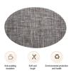 PVC Woven Table Mats Ellipse Solid Color Non-slip Waterproof Wear-resistant Heat-resistant Bowl Pads Drink Cup