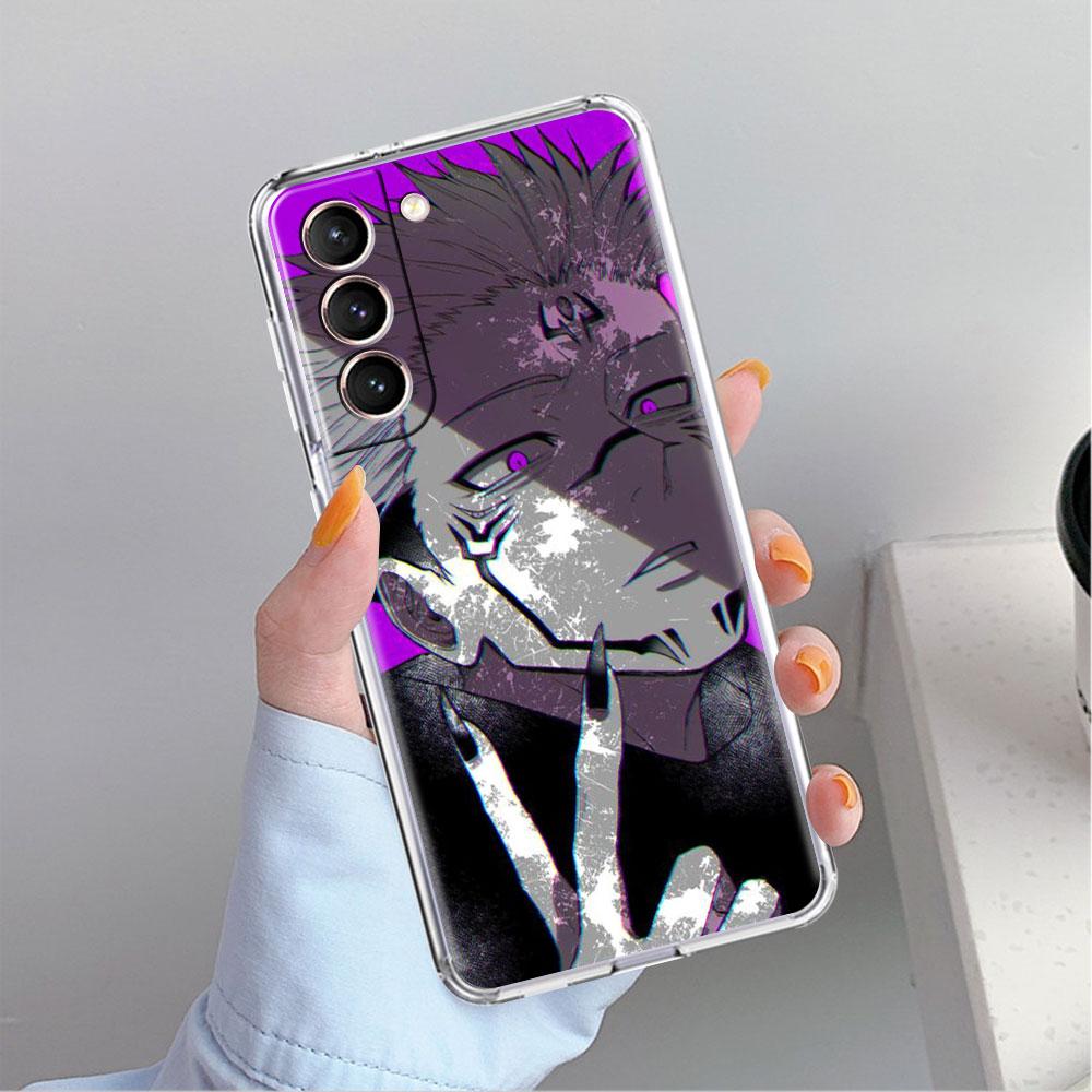 Милый прозрачный чехол с изображением аниме Jujutsu Kaisen для Samsung Galaxy S22 S20 FE S21 S10 S9 Plus Note 20 Ultra 10 Lite, прозрачный чехол для телефона