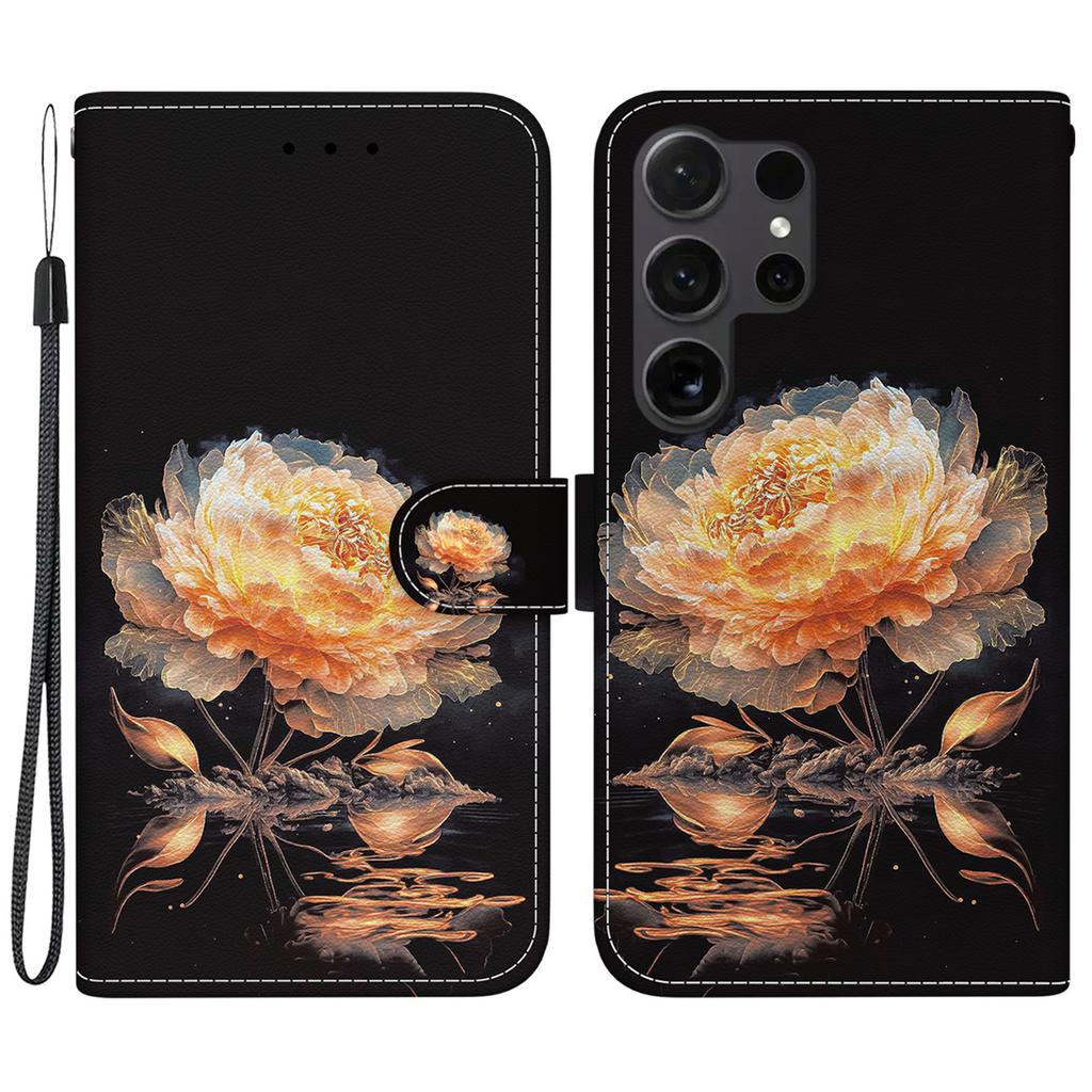 For Samsung Galaxy S26 Ultra Wallet Phone Case Anti-Drop Pattern Printing Leather Flip Cover with Strap