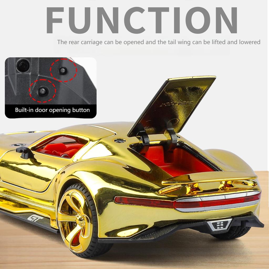 1/32 Benz VISION GT Super Concept Sport Car Alloy Diecast Model Car High Simulation Collectible Children Toy Car Sound and Light