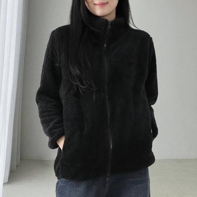 Женское зимнее пальто Yousheng, толстый плюшевый воротник-стойка, защита шеи, сохранение тепла, длинные рукава, карманы, куртка для поездок на работу и обратно