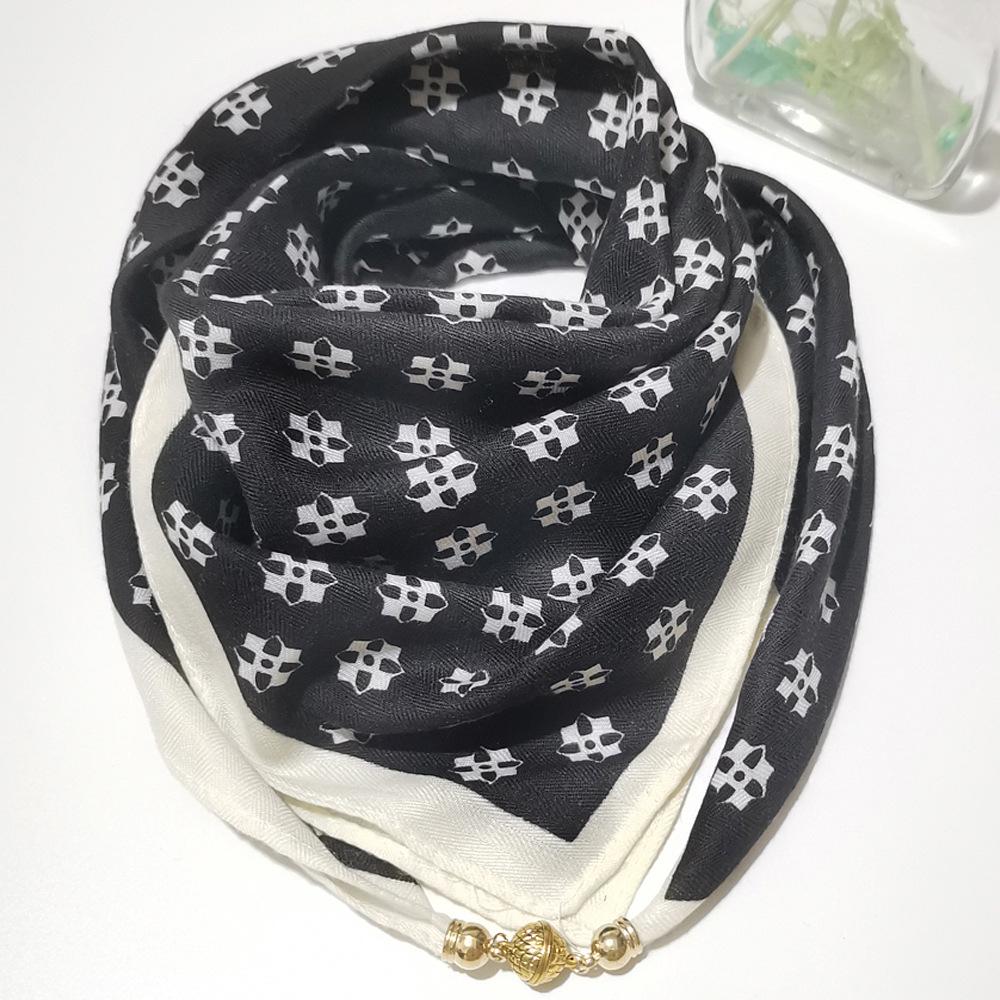 Magnetic Buckle Women's Cotton Neck Warmer: Versatile Autumn/Winter Scarf & Protector.
