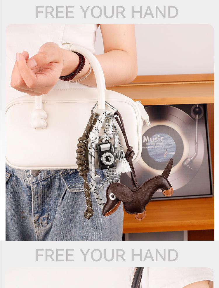 Miu-Style Woven Rope Camera Golf Bag Keychain Pendant - Trendy and Versatile Gift