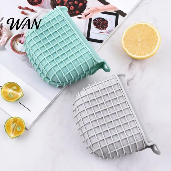Baking Gloves 2Pcs Silicone Oven Mitts Heat Resistant Thick Grid Pattern Non-Slip for Microwave Kitchen Accessory Temperature Clip