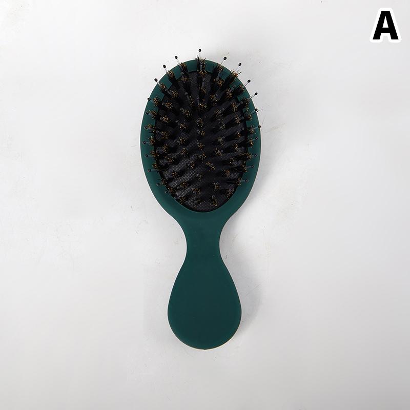 1Pc Oval Boar Bristle & Nylon Hair Comb Mini Anti-Static Hair Scalp Massage Comb Hairbrush Salon Hair Care Brush Styling Tool