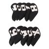 10pcs set PU Waterproof Golf Club Iron Cover Fine Sewing Process Golf Club Head Protect Case(White Character Black