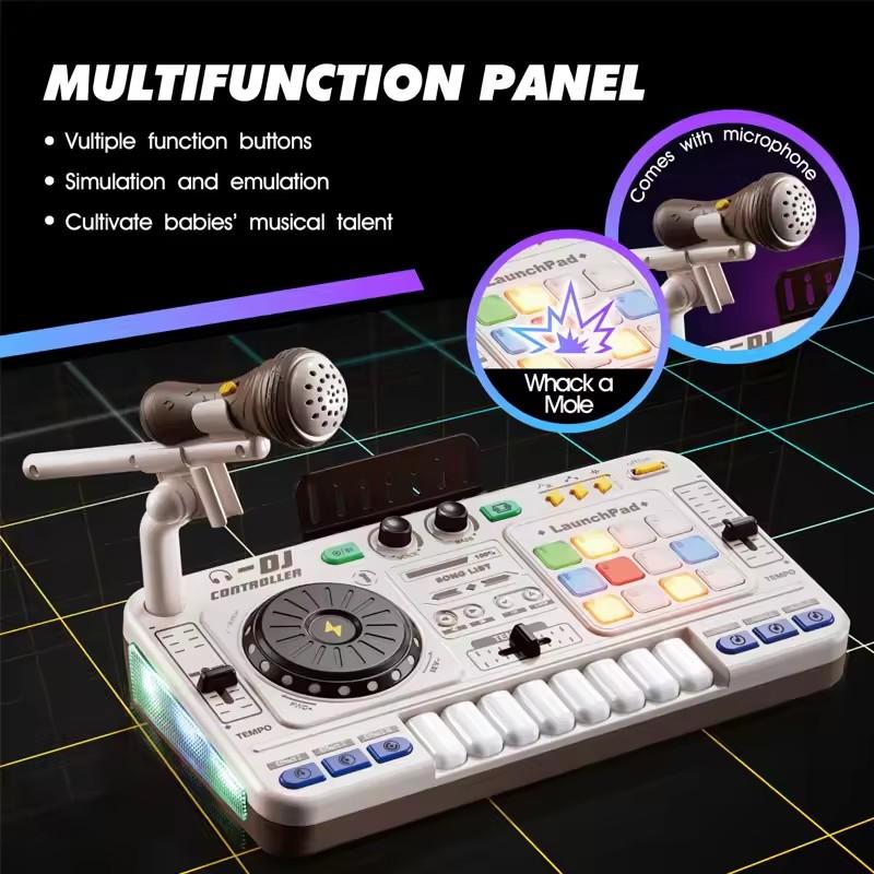 Детский симулятор DJ-микшера, игрушки, многофункциональные музыкальные эффекты, электронная обучающая игра, подарок на день рождения для детей