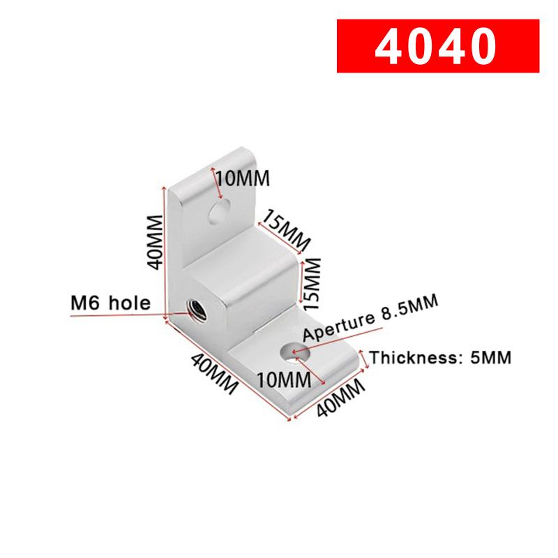 L Shape Aluminum Profile Corner Bracket Anti-corrosion Heavy Duty Connector Code for 20/30/40 Alu Profile Furniture Repair