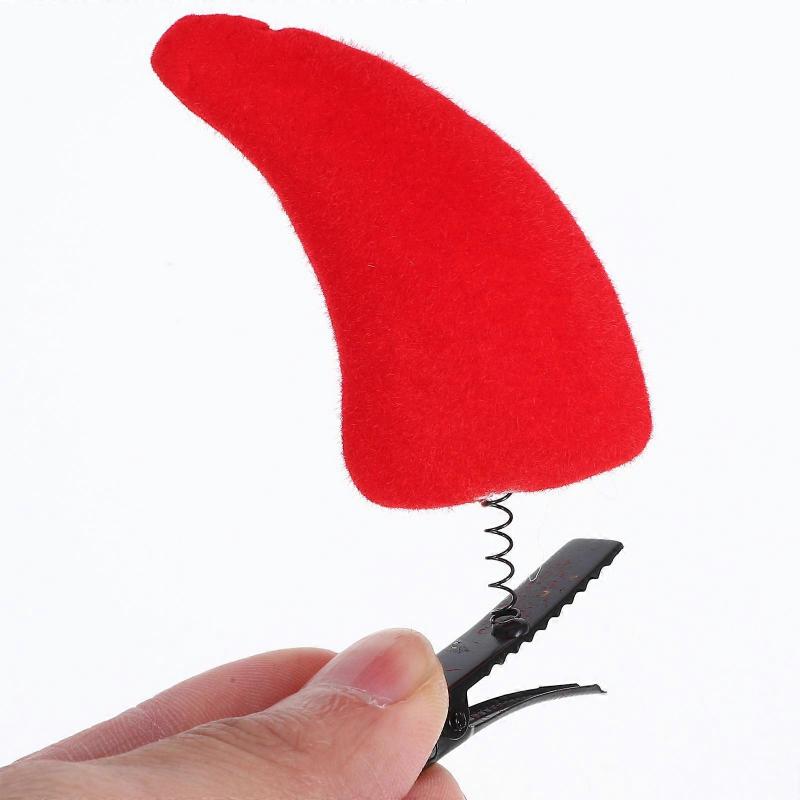 Cosplay Horns Hair Clips for Halloween Women 12Pcs Red Horn Accessories